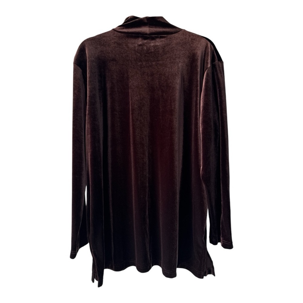 Vintage 90s Bechamel Burgundy Velvet Long Top/Mini dress - Picture 3 of 4